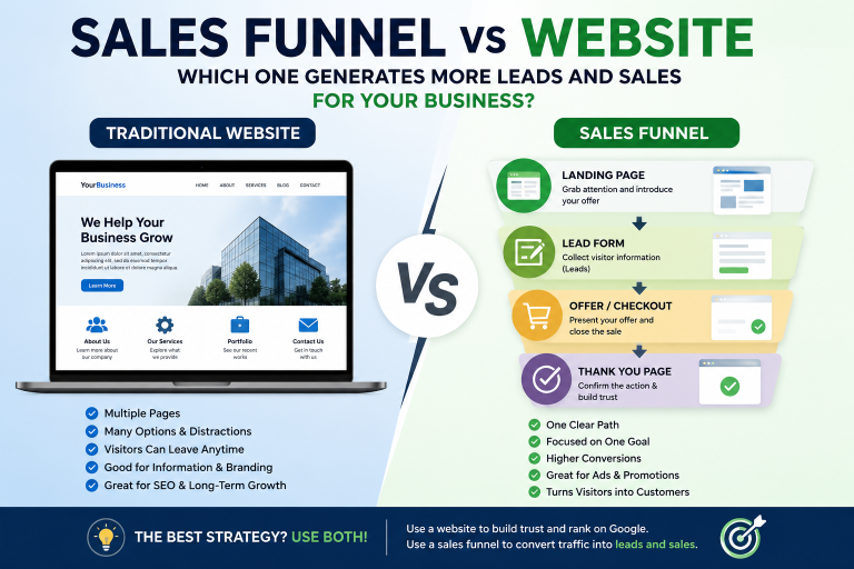 Sales Funnel vs Website: Which One Generates More Leads and Sales for Your Business?